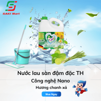 Nước Lau sàn TH 3,6L – Hương Chanh Sả Nắp Xanh